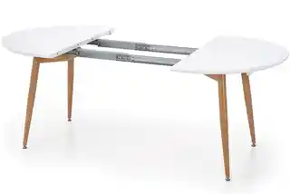 Halmar Stół rozkładany owalny EDWARD 120-200 cm - biały/dąb miodowy