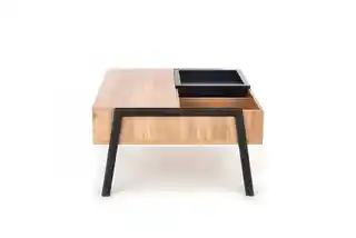 Halmar Stolik kawowy kwadratowy naturalny czarny mat 85 x 80 cm Podium