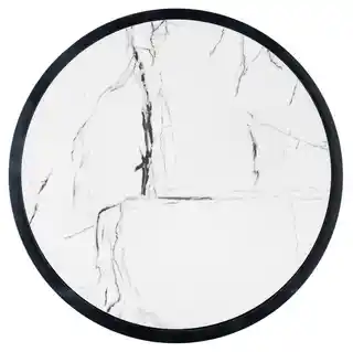 Halmar Stolik kawowy okrągły biały marmur czarny mat 50 cm Kim