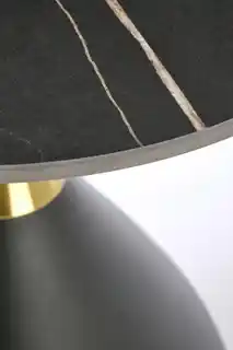 Halmar Stolik kawowy okrągły czarny marmur czarny mat 50 cm Scalita