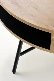 Halmar Stolik kawowy okrągły dąb złoty czarny mat 80 cm Camila
