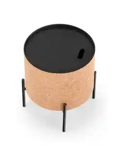 Halmar Stolik kawowy okrągły naturalny czarny mat 38 cm Sasha