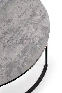 Halmar Stolik kawowy okrągły szary czarny mat 80 cm Macao