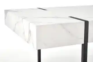 Halmar Stolik kawowy prostokątny biały marmur czarny mat 110 x 60 cm Blanca