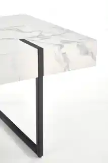 Halmar Stolik kawowy prostokątny biały marmur czarny mat 110 x 60 cm Blanca
