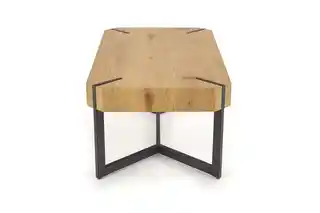 Halmar Stolik kawowy prostokątny dąb złoty czarny mat 110 x 60 cm Lavida