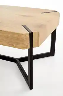 Halmar Stolik kawowy prostokątny dąb złoty czarny mat 110 x 60 cm Lavida