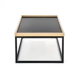 Halmar Stolik kawowy prostokątny naturalny czarny mat 100 x 60 cm Vespa