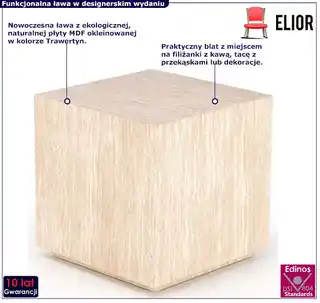 Halmar Stolik kawowy TRAVERTINO kwadrat 45x45, Trawertyn