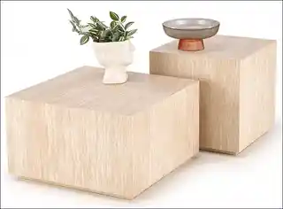 Halmar Stolik kawowy TRAVERTINO kwadrat 45x45, Trawertyn