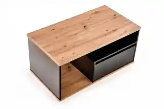 Halmar Stolik kawowy z szufladą dąb wotan czarny mat 110 x 60 cm Pantera