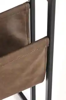 Halmar Stolik pomocniczy z gazetnikiem dąb złoty czarny mat 47 x 33 cm Compact