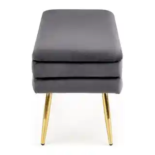 Halmar Velva ławka do przedpokoju z schowkiem popiel, złoty, drewno, metal, nowoczesny design