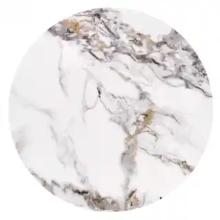 Halmar Zestaw 2 stolików kawowych okrągłych biały marmur czarny mat 80 cm, 60 cm Formosa