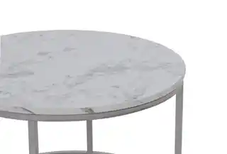 Halmar Zestaw 2 stolików kawowych okrągłych biały marmur srebrny mat 60 cm, 38 cm Paola
