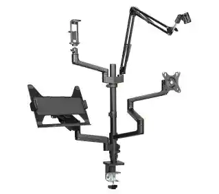 Hama 4663 Monitor Holder for Streaming Setup Wielofunkcyjny Dla Influencera 4 Ramiona Czarny Uchwyt do monitora