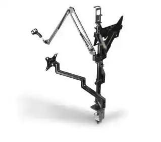 Hama 4663 Monitor Holder for Streaming Setup Wielofunkcyjny Dla Influencera 4 Ramiona Czarny Uchwyt do monitora