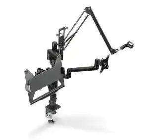 Hama 4663 Monitor Holder for Streaming Setup Wielofunkcyjny Dla Influencera 4 Ramiona Czarny Uchwyt do monitora