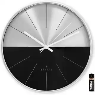 Hama Zegar ścienny Sicilia 30 cm Srebrno-czarny