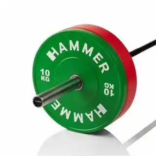Hammer obciążenie bumper 10 kg, 50 mm, do ćwiczeń siłowych, kompatybilne z systemami treningowymi Hammer