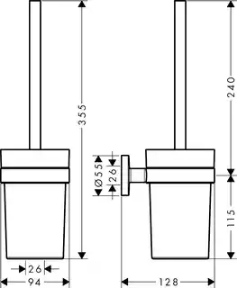 Hansgrohe 41722000 Logis Universal Szczotka do WC z pojemnikiem, montaż ścienny, chrom