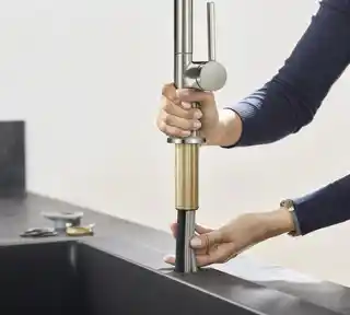 Hansgrohe 72801800 Talis M5416-H220 Jednouchwytowa bateria kuchenna 210 wyciągana wylewka 2jet sBox stal szlachetna