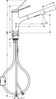 Hansgrohe 74800000 Zesis M33 Jednouchwytowa bateria kuchenna 150 wyciągana wylewka 2jet chrom