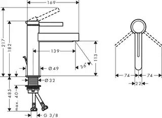 Hansgrohe Finoris Bateria umywalkowa biały mat 76020700