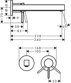 Hansgrohe Finoris Bateria umywalkowa ścienna 22,5 cm biały mat 76050700