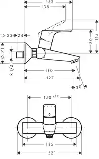 Hansgrohe Focus Bateria umywalkowa ścienna chrom 31923000