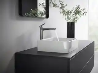 Hansgrohe Talis E Bateria umywalkowa wysoka czarny chrom szczotkowany 71717340