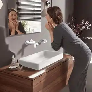 Hansgrohe Vivenis Bateria umywalkowa ścienna kaskadowa biały mat 75050700