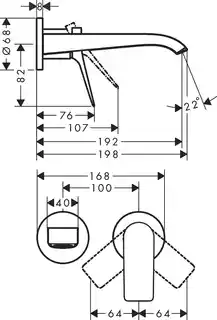 Hansgrohe Vivenis Bateria umywalkowa ścienna kaskadowa biały mat 75050700