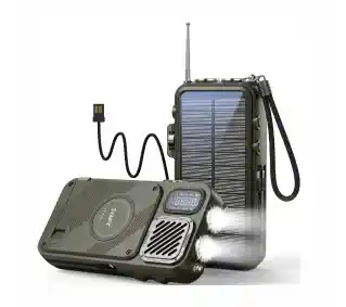 Hawk R40 Na korbkę, Solarne, Latarka, Radio FM Bluetooth Zielony Radioodbiornik