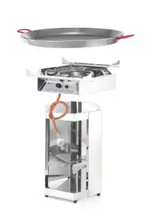 Hendi grill gazowy Fiesta 800 7000W, 800x800x900mm, miejsce na butlę, patelnia, stal nierdzewna