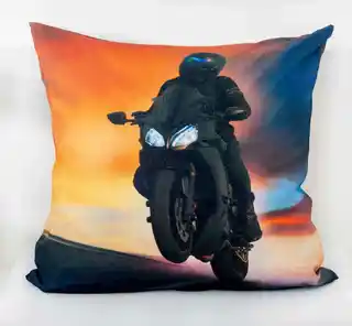 Herding Pościel bawełniana Motorcycle pomarańczowa niebieska 140x200, poszewki 70x90, kolekcja H23