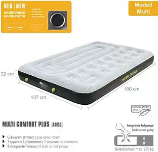 High Peak materac welurowy Multi Comfort Plus 198x137x22cm szaro zielono czarny