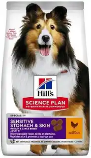 Hills Science Plan Adult 1 + Sensitive Stomach & Skin Medium, kurczak - 12 kg