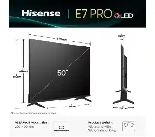 Hisense 50E7Q PRO 50 QLED 4K 144Hz Smart TV Dolby Vision Dolby Atmos HDMI 2.1 Telewizor QLED