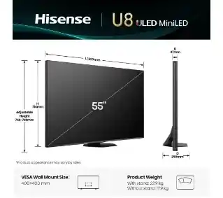 Hisense 55U8Q 55 ULED MiniLED 4K 165Hz Smart TV Dolby Vision Dolby Atmos Telewizor QLED