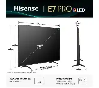 Hisense 75E7Q PRO 75 QLED 4K VIDAA Dolby Vision Dolby Atmos HDMI 2.1 Telewizor QLED