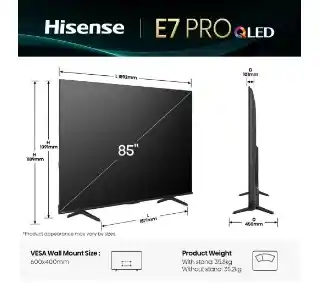 Hisense 85E7Q PRO 85 QLED 4K 144Hz Smart TV Dolby Vision Dolby Atmos HDMI 2.1 Telewizor QLED