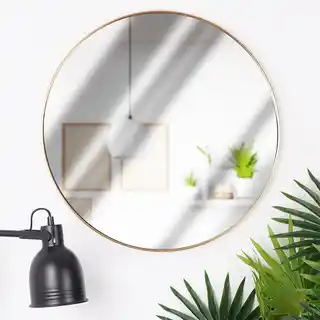 Home Styling Collection Lustro okrągłe złote, Ø 50 cm