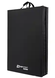 Hop-sport Materac gimnastyczny składany twardy z rzepami 5cm czarny duży