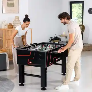 Hop Sport Piłkarzyki Evolution czarny czerwony, stalowe nogi, regulacja poziomu, wymiary 120x70x80 cm