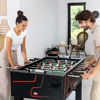 Hop Sport Piłkarzyki Evolution czarny czerwony, stalowe nogi, regulacja poziomu, wymiary 120x70x80 cm