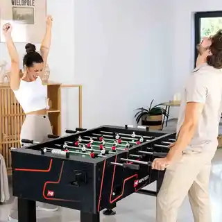 Hop Sport Piłkarzyki Evolution czarny czerwony, stalowe nogi, regulacja poziomu, wymiary 120x70x80 cm
