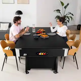 Hop-sport Stół bilardowy spływowy Vip Extra 7 FT czarno zielony z nakładką ping-pong blat