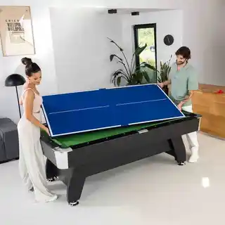 Hop-sport Stół bilardowy spływowy Vip Extra 7 FT czarny zielony z nakładką ping-pong cymbergaj