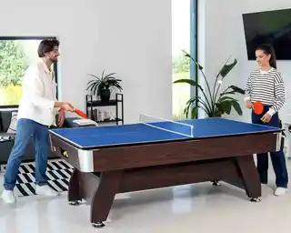 Hop-sport Stół bilardowy spływowy Vip Extra 8 FT brąz zielony z nakładką ping-pong blat